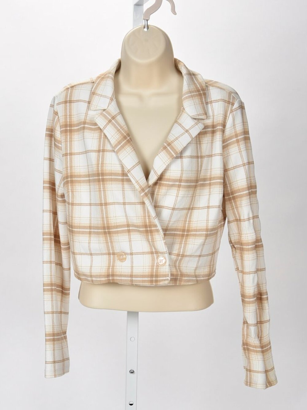 NOBO No Boundaries Preppy Plaid Streetware Cropped Blazer Size M